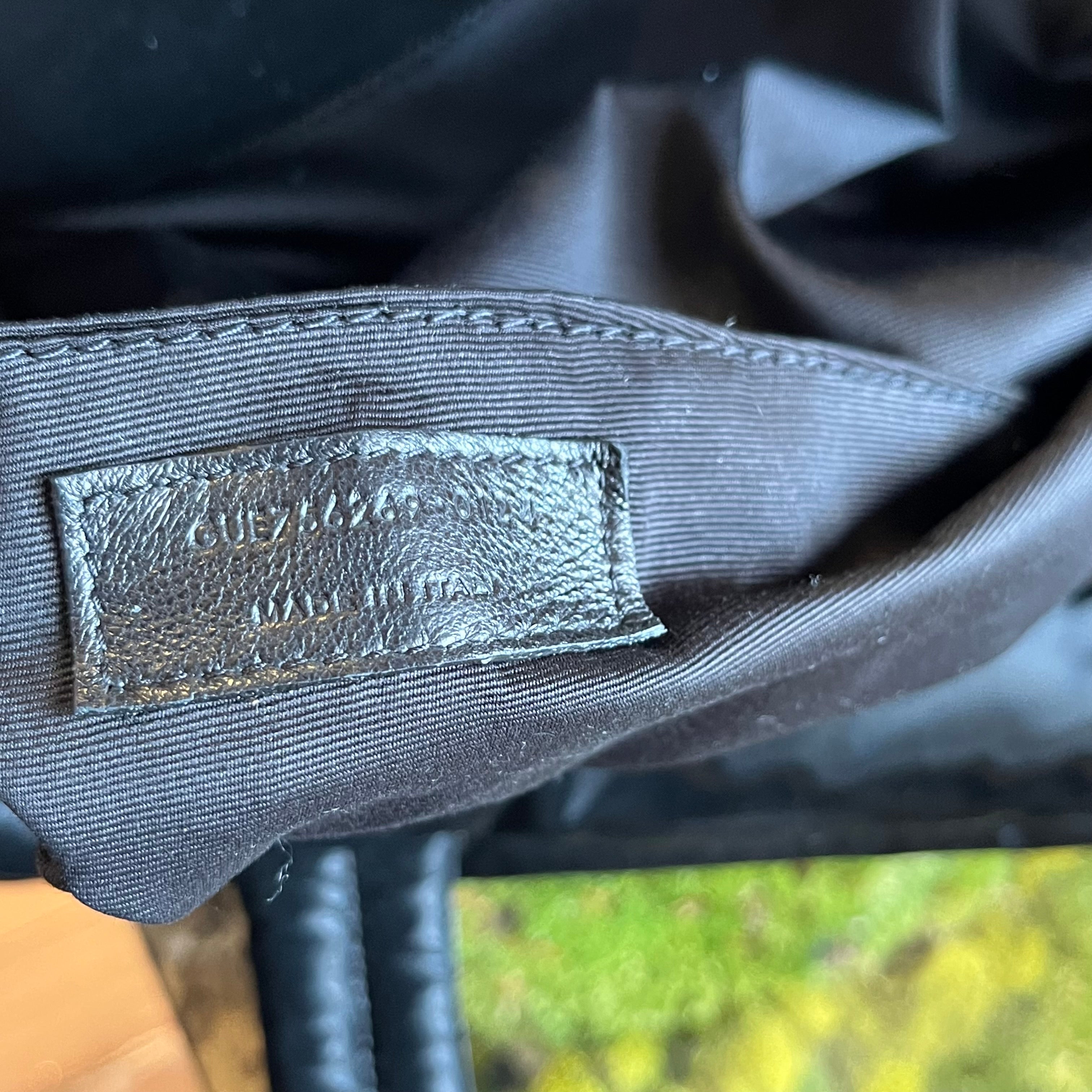 SAINT LAURENT Maxi Shopping Black Silktech Tote