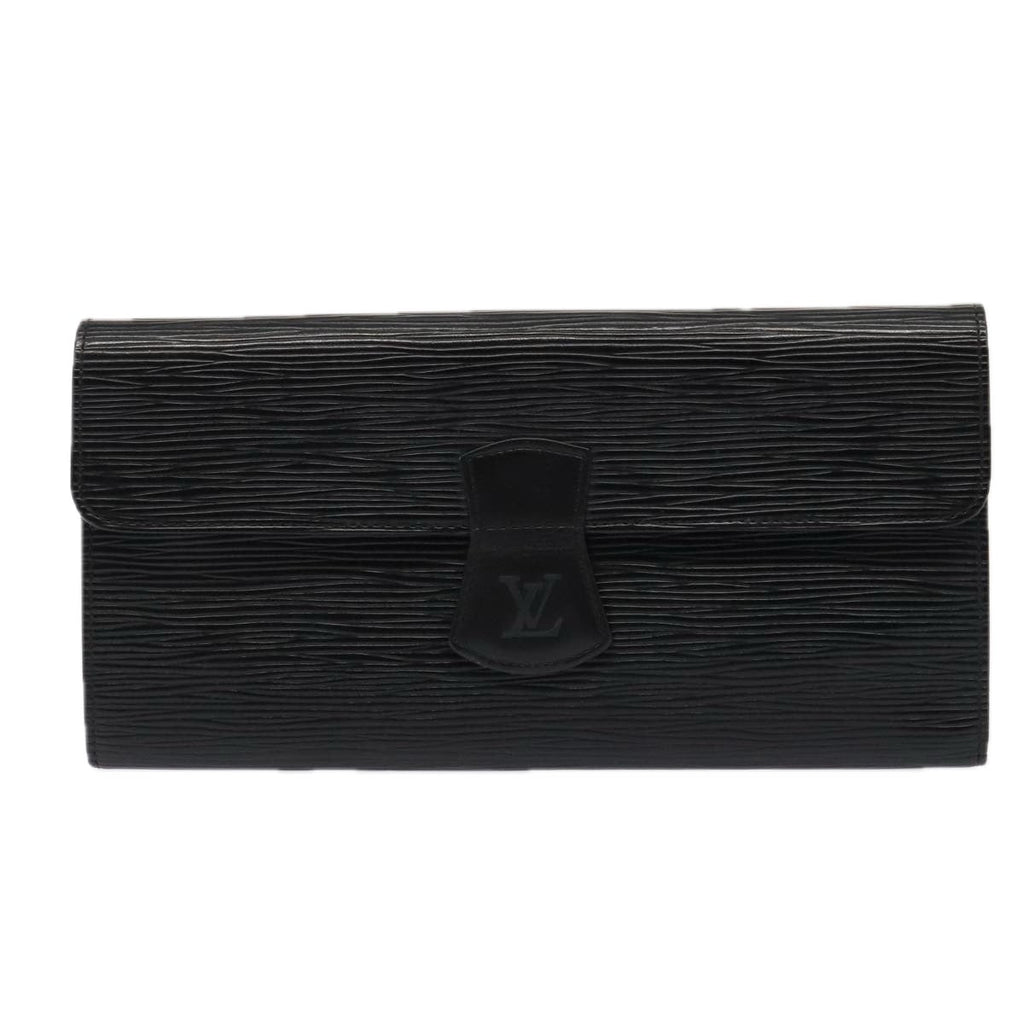 Louis Vuitton Rouleau Black Leather Clutch Bag (Pre-Owned)