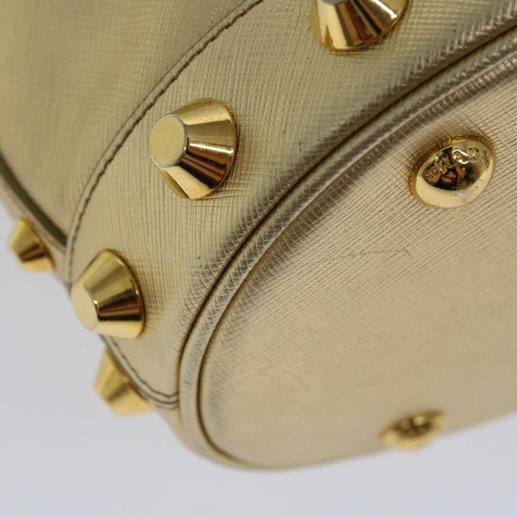 Prada Saffiano Gold Leather Handbag (Pre-Owned)