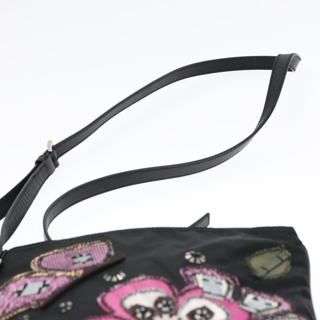 Prada Re-Edition Black Canvas Shoulder Bag (Pre-Owned)