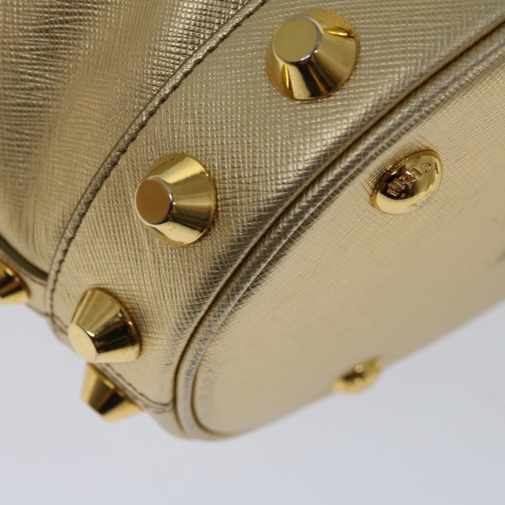 Prada Saffiano Gold Leather Handbag (Pre-Owned)
