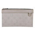 Louis Vuitton Discovery Pochette Monogram Taigarama Gray Leather Clutche & Pouche Bag (Pre-Owned)