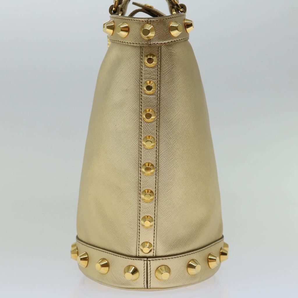 Prada Saffiano Gold Leather Handbag (Pre-Owned)