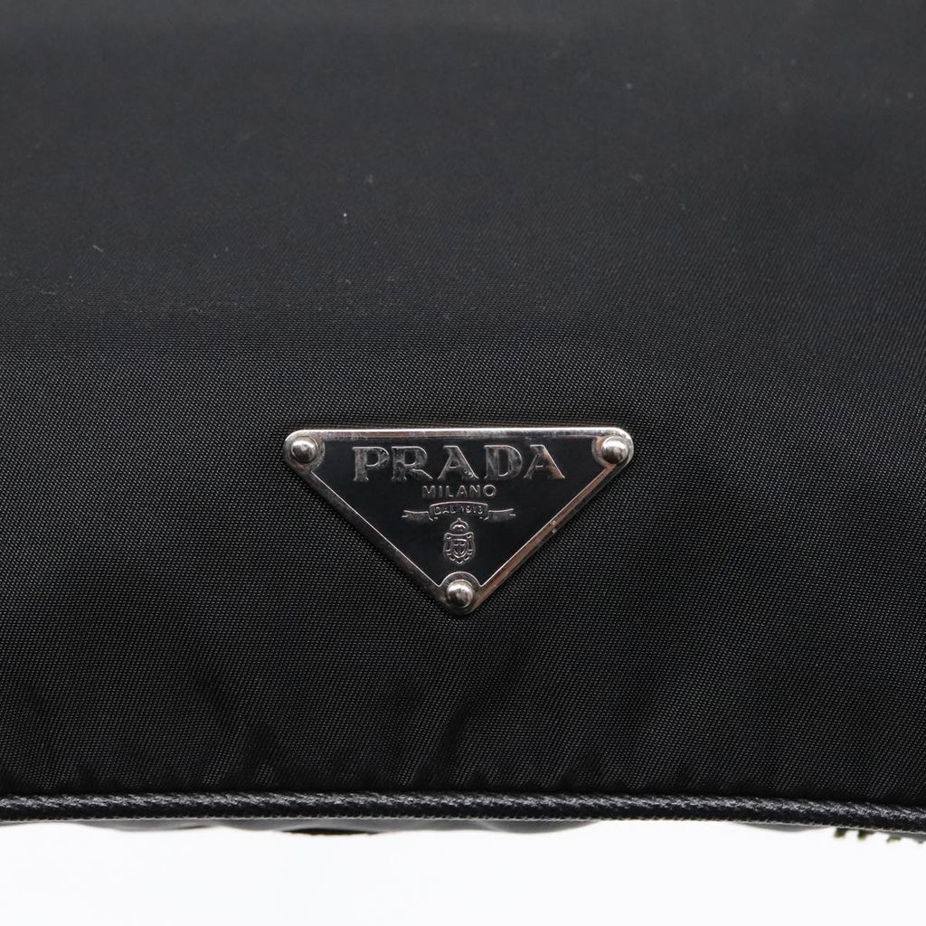 Prada Re-Edition Black Canvas Shoulder Bag (Pre-Owned)