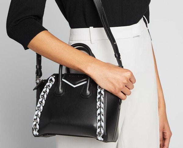 GIVENCHY MINI ANTIGONA WOVEN CHAIN BAG