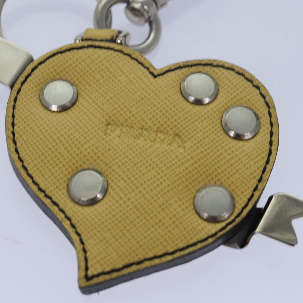 Prada Charm Logo Key Ring Saffiano Leather Yellow Leather Accessory (Pre-Owned)