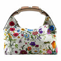 GUCCI Flora Canvas Handbag