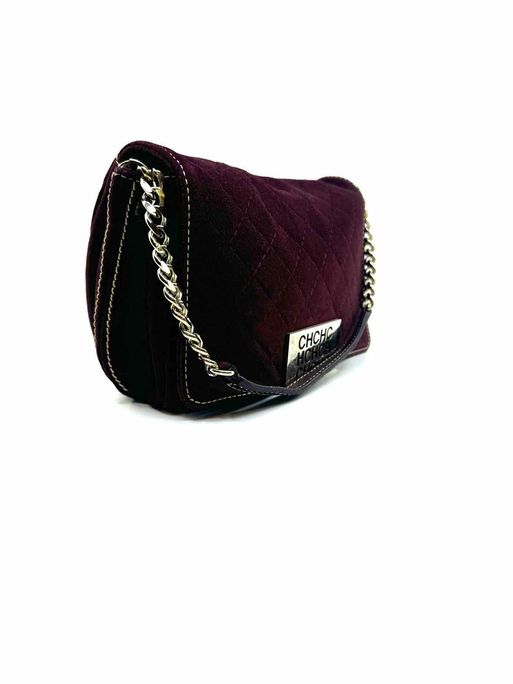 CAROLINA HERRERA Burgundy Suede Handbag