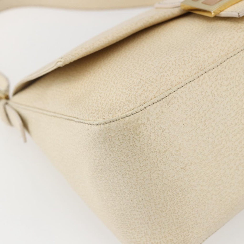 Fendi Mamma Baguette Shoulder Bag Canvas Beige Leather Shoulder Bag Bag (Pre-Owned)