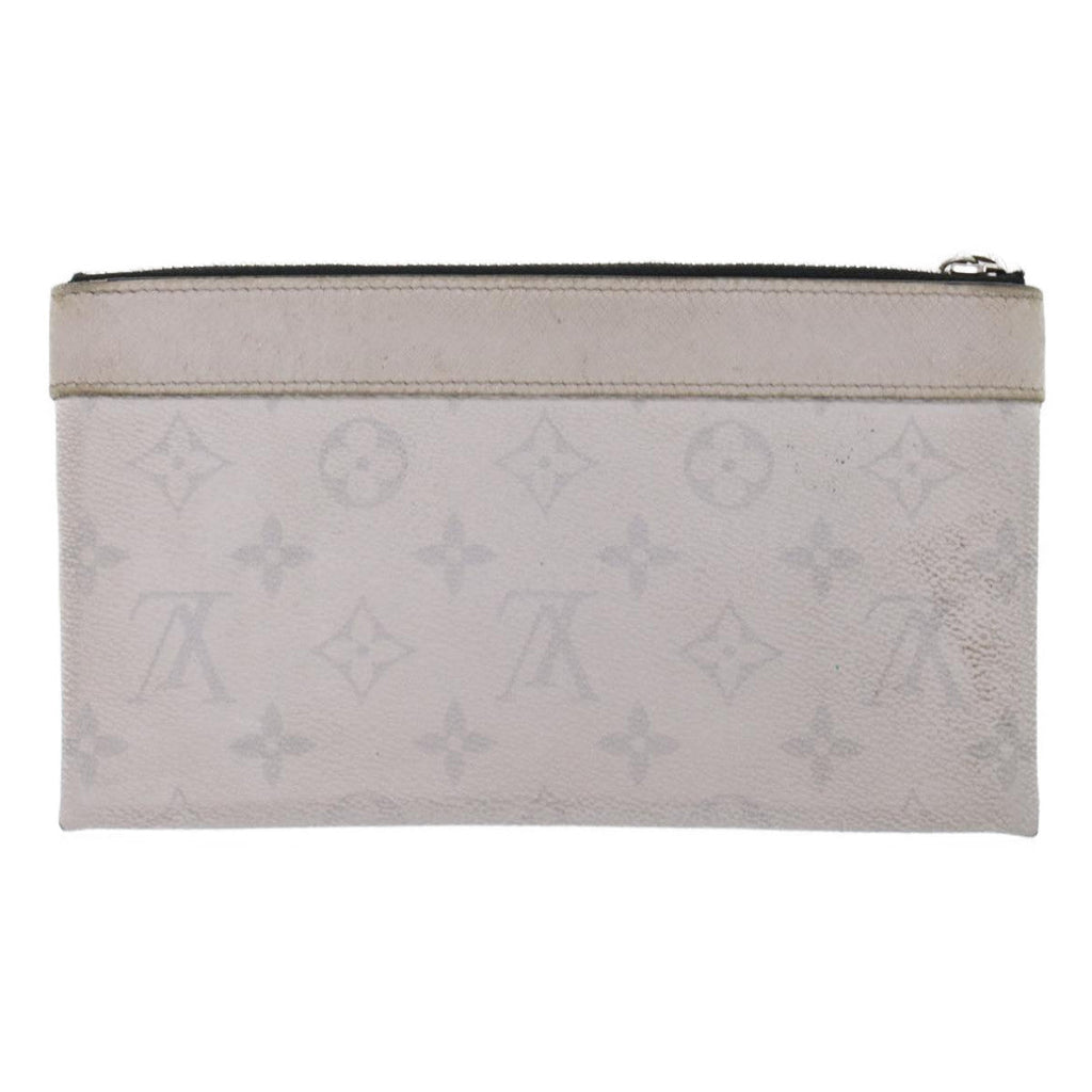 Louis Vuitton Discovery Pochette Monogram Taigarama Gray Leather Clutche & Pouche Bag (Pre-Owned)