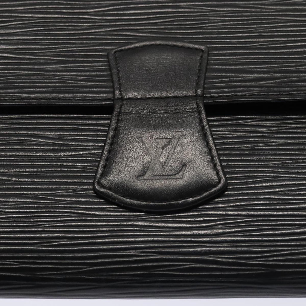 Louis Vuitton Rouleau Black Leather Clutch Bag (Pre-Owned)