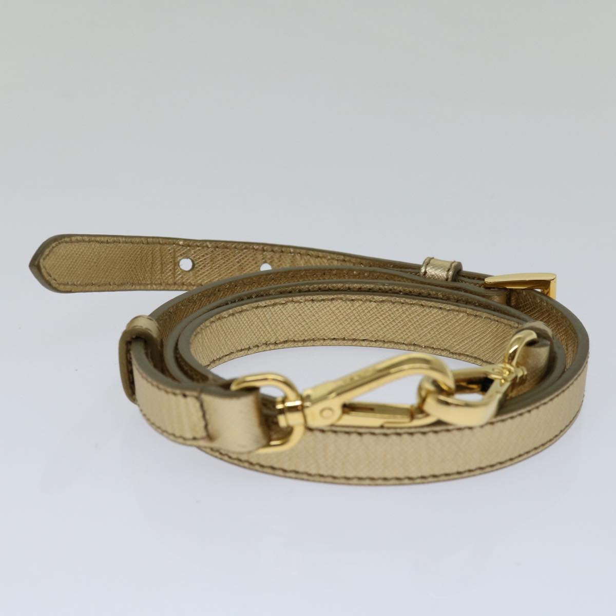 Prada Saffiano Gold Leather Handbag (Pre-Owned)