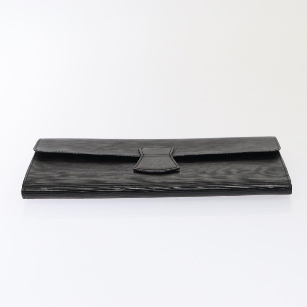 Louis Vuitton Rouleau Black Leather Clutch Bag (Pre-Owned)