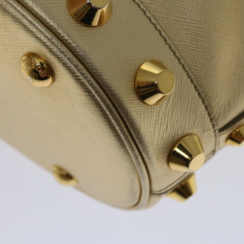 Prada Saffiano Gold Leather Handbag (Pre-Owned)