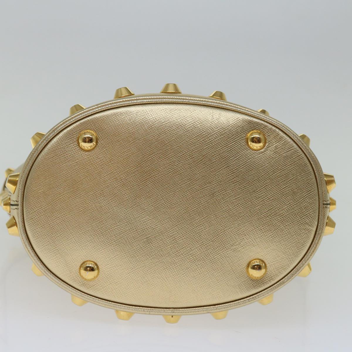 Prada Saffiano Gold Leather Handbag (Pre-Owned)