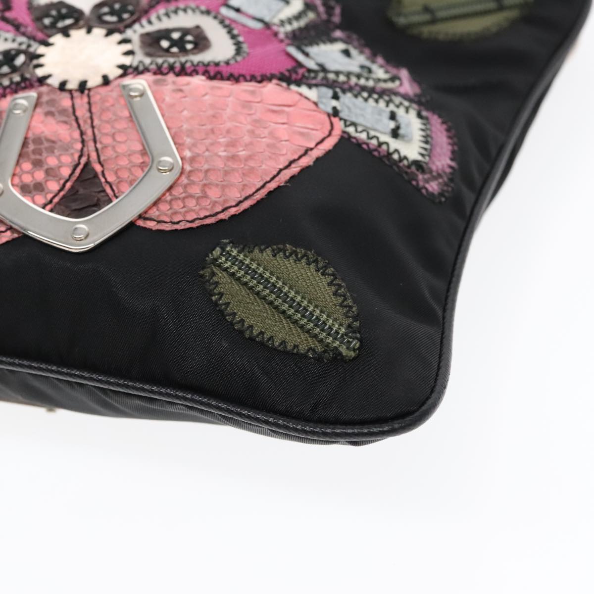 Prada Re-Edition Black Canvas Shoulder Bag (Pre-Owned)