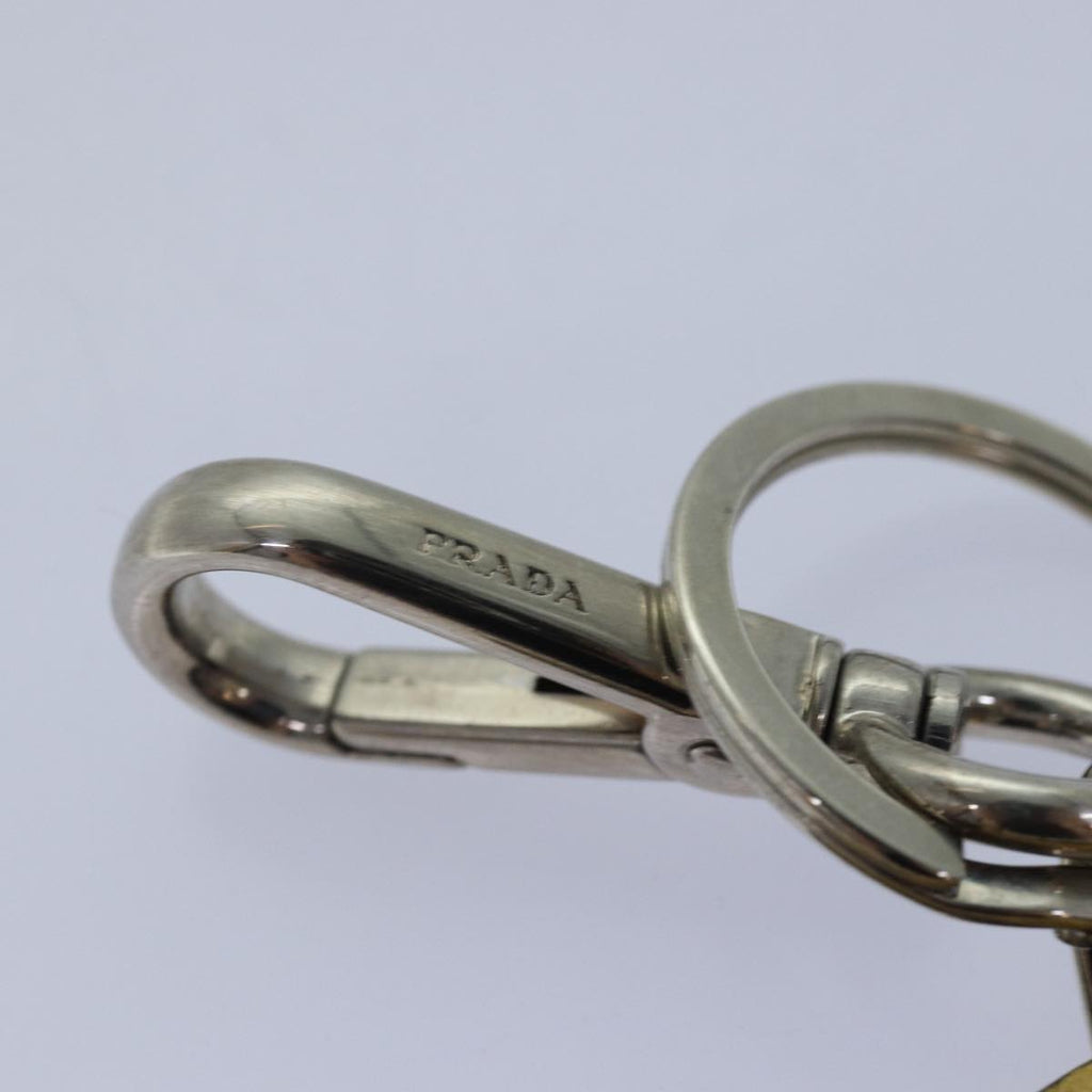 Prada Charm Logo Key Ring Saffiano Leather Yellow Leather Accessory (Pre-Owned)