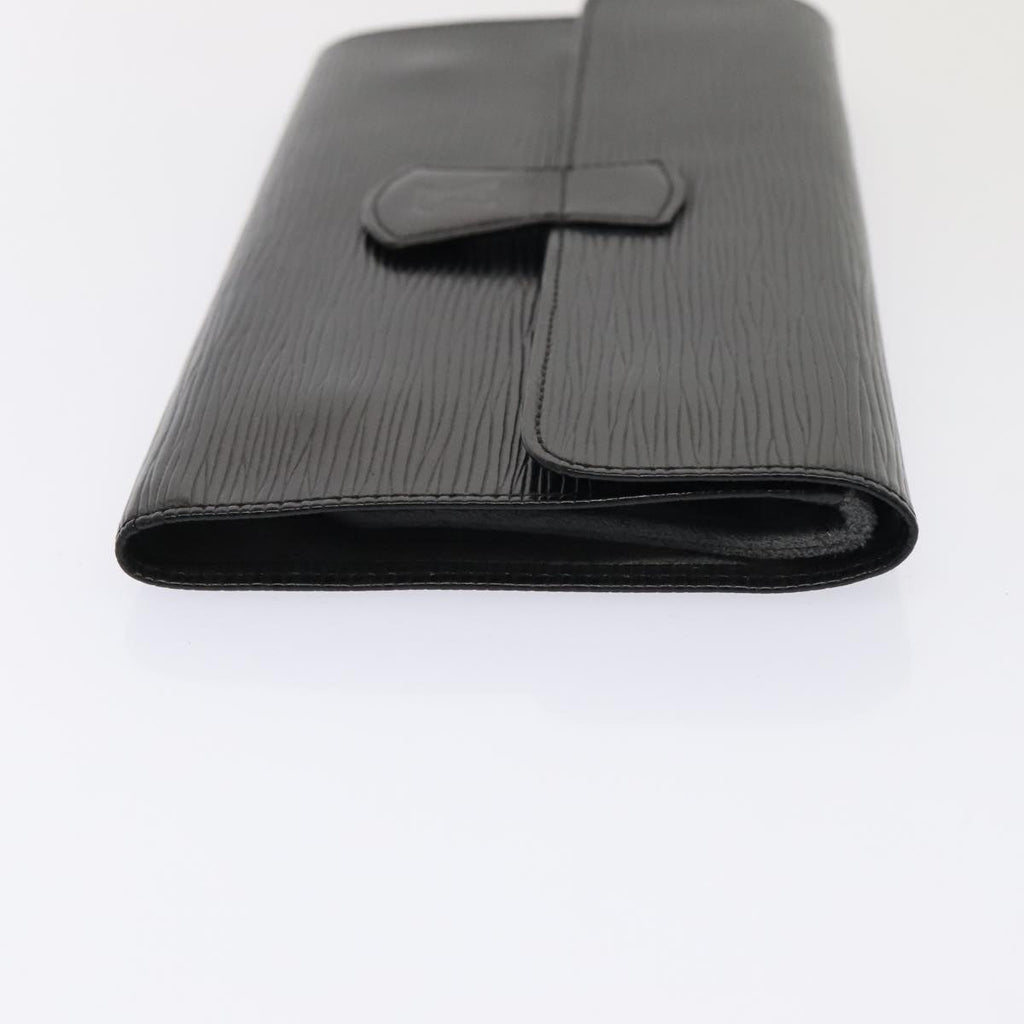 Louis Vuitton Rouleau Black Leather Clutch Bag (Pre-Owned)