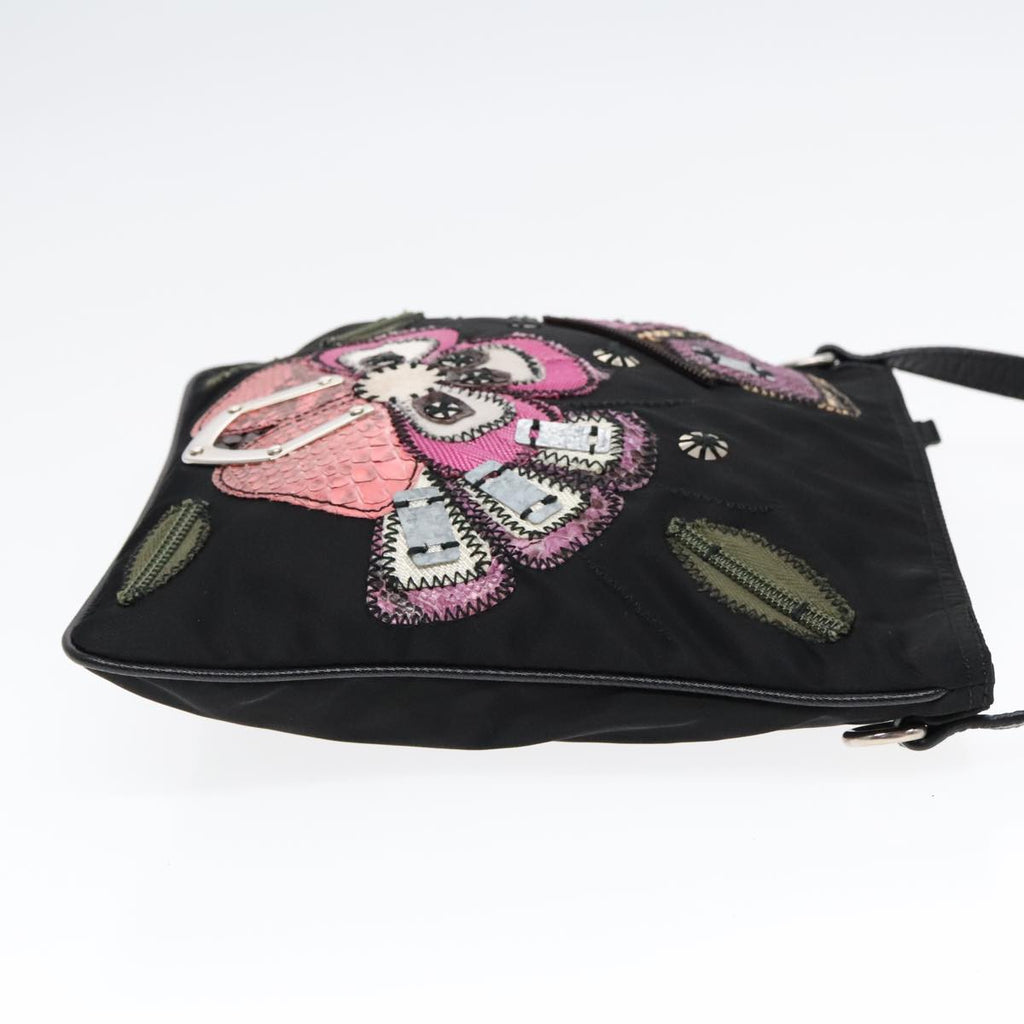 Prada Re-Edition Black Canvas Shoulder Bag (Pre-Owned)