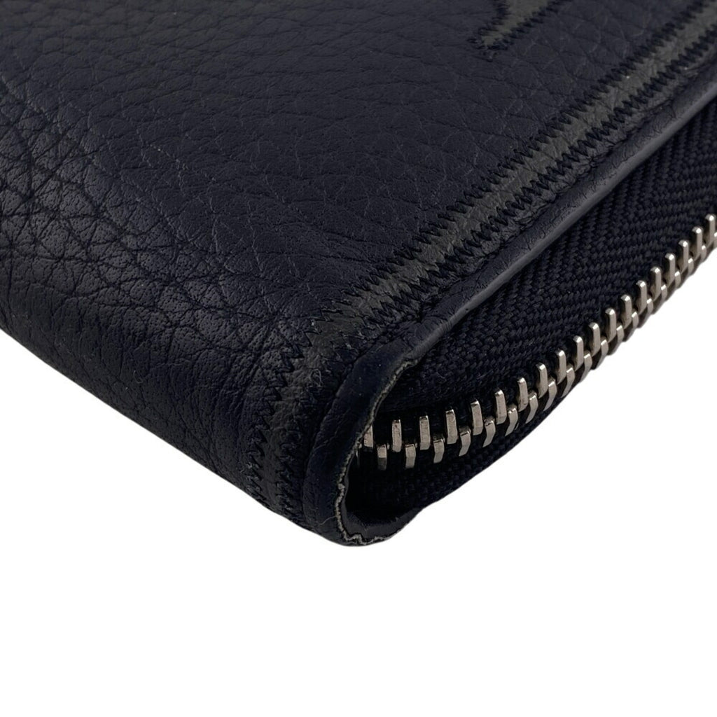 Louis Vuitton Black Leather Long Wallet (Bi-Fold) (Pre-Owned)