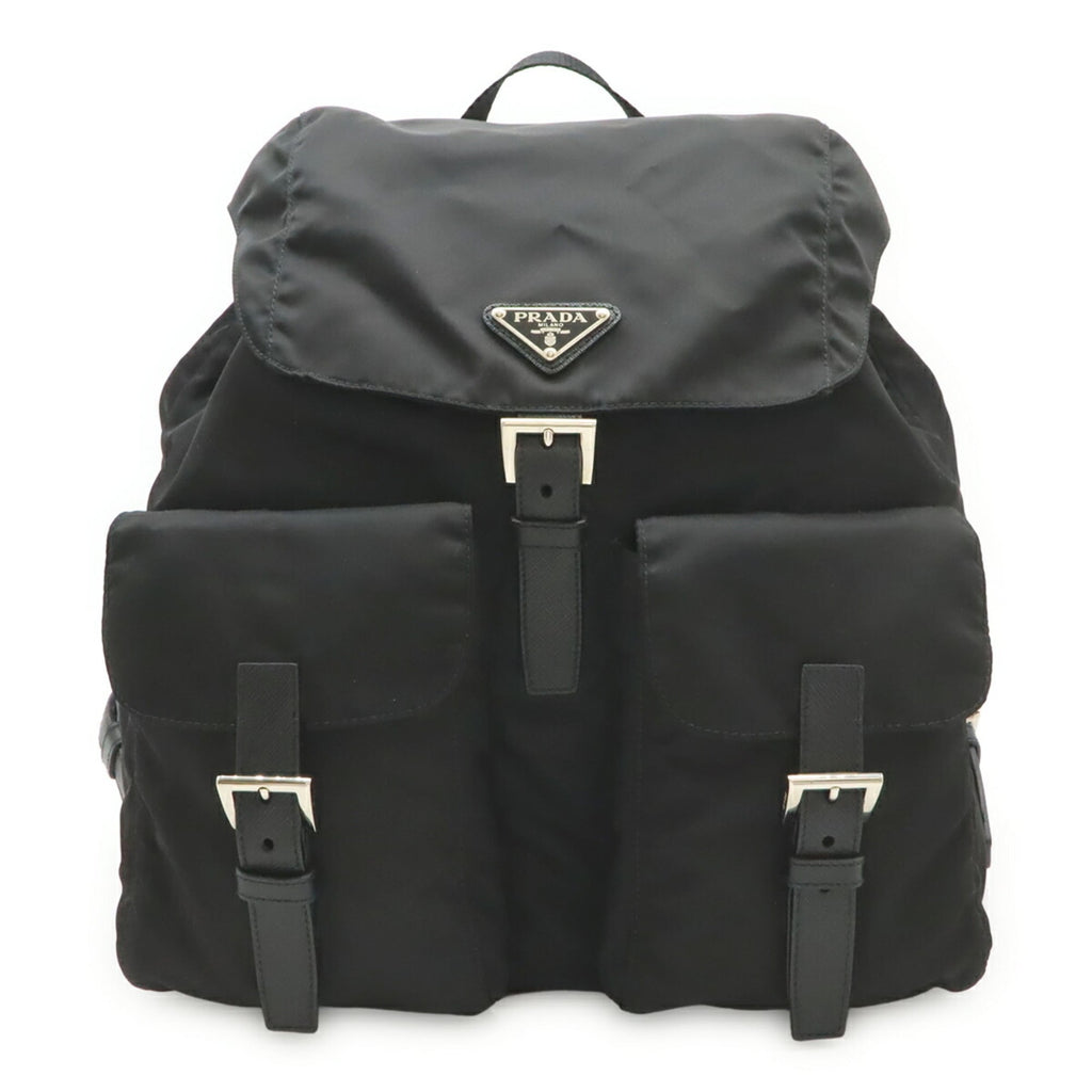 Prada Black Nero Nylon Leather Backpack (Pre-Owned)