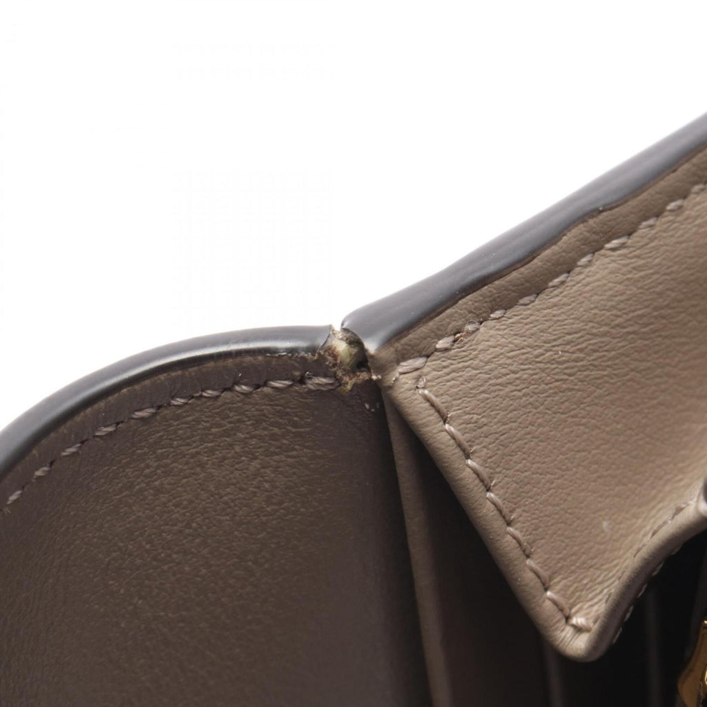 Fendi Beige Gray Leather Long Wallet (Bi-Fold) (Pre-Owned)