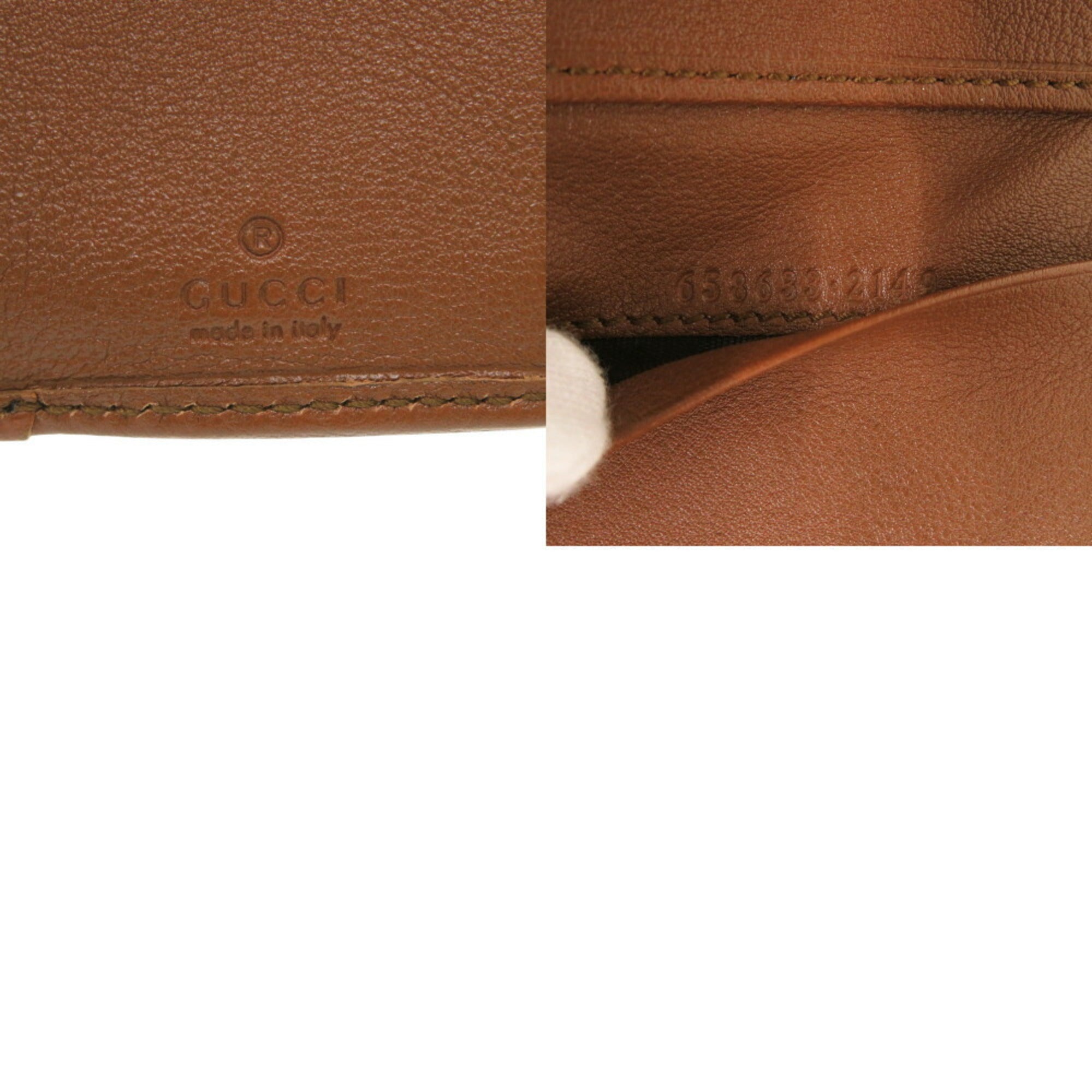 Gucci Bamboo Brown Leather Wallet (Tri-Fold) (Pre-Owned)