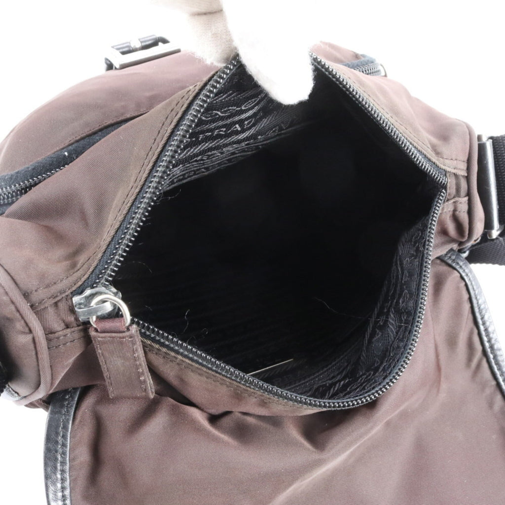 Prada Brown Nylon Tessuto Shoulder Bag (Pre-Owned)