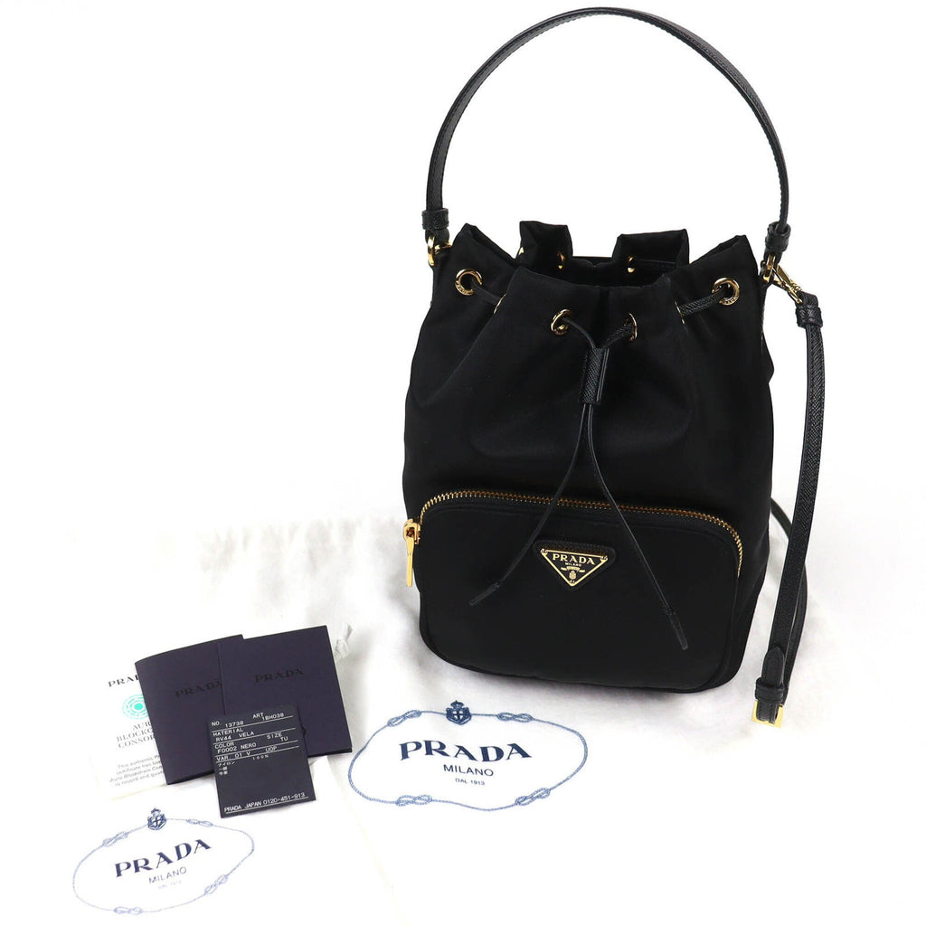 Prada Black Nylon Leather Shoulder Bag (Pre-Owned)