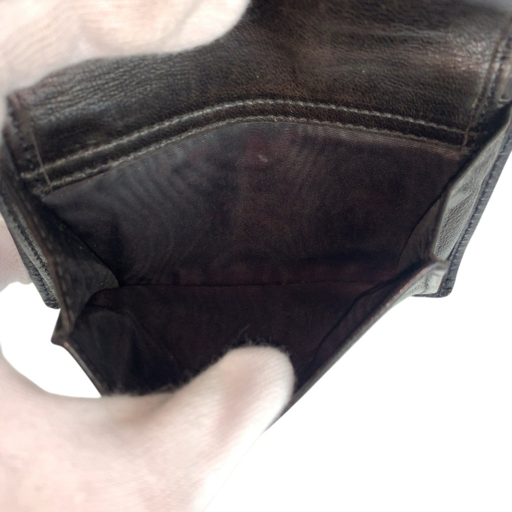 Chanel Black Leather Wallet (Tri-Fold) (Pre-Owned)