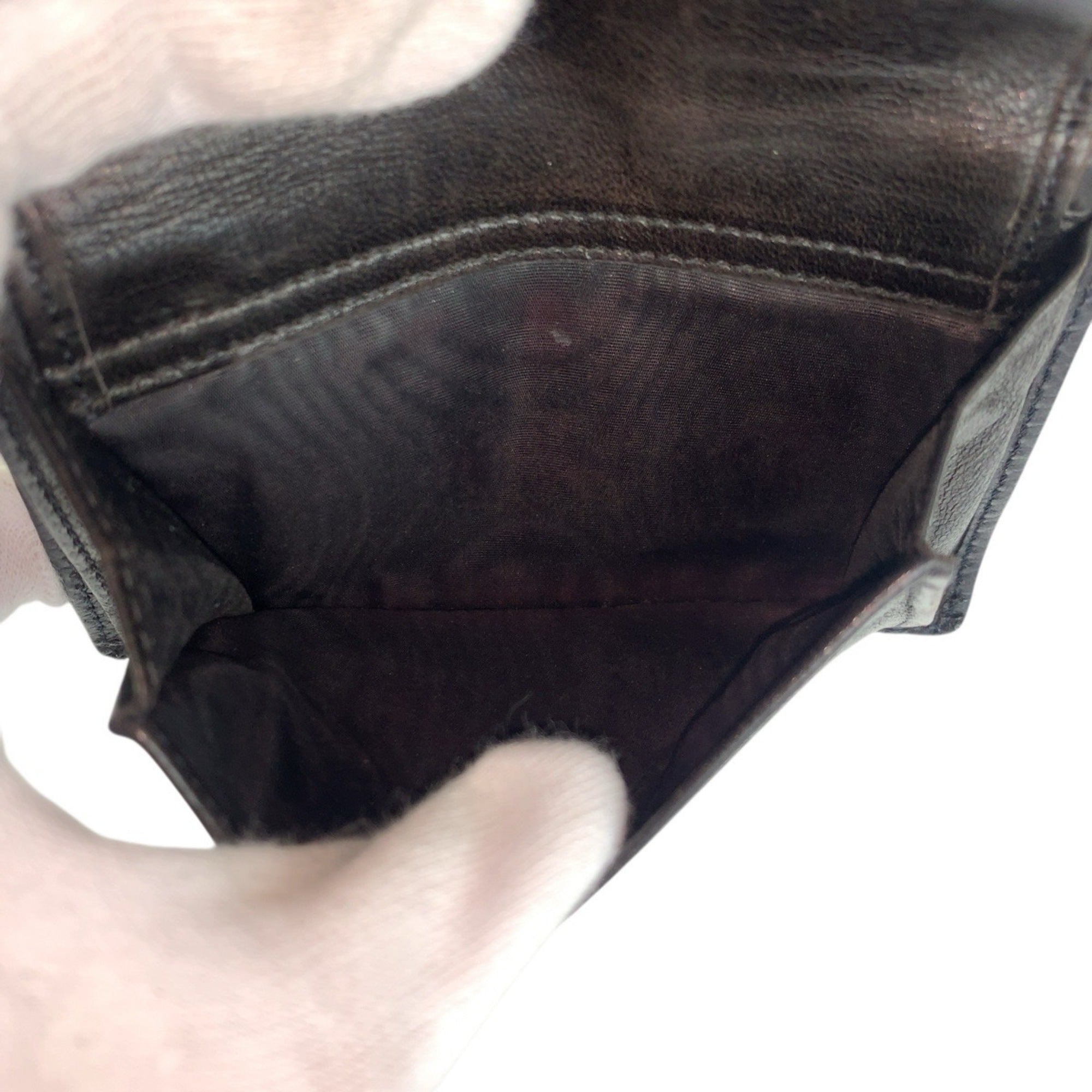 Chanel Black Leather Wallet (Tri-Fold) (Pre-Owned)