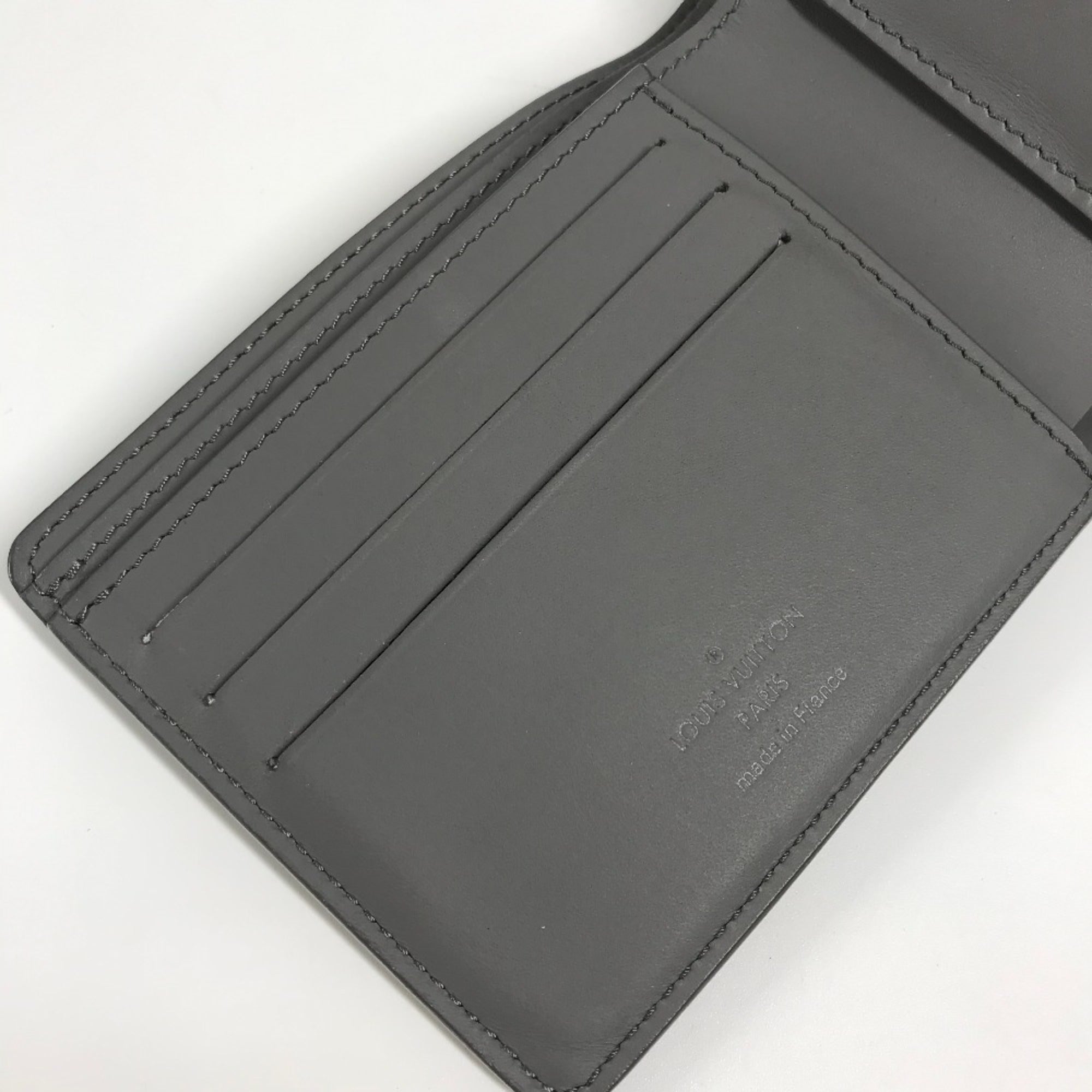 Louis Vuitton Gray Leather Wallet (Bi-Fold) (Pre-Owned)
