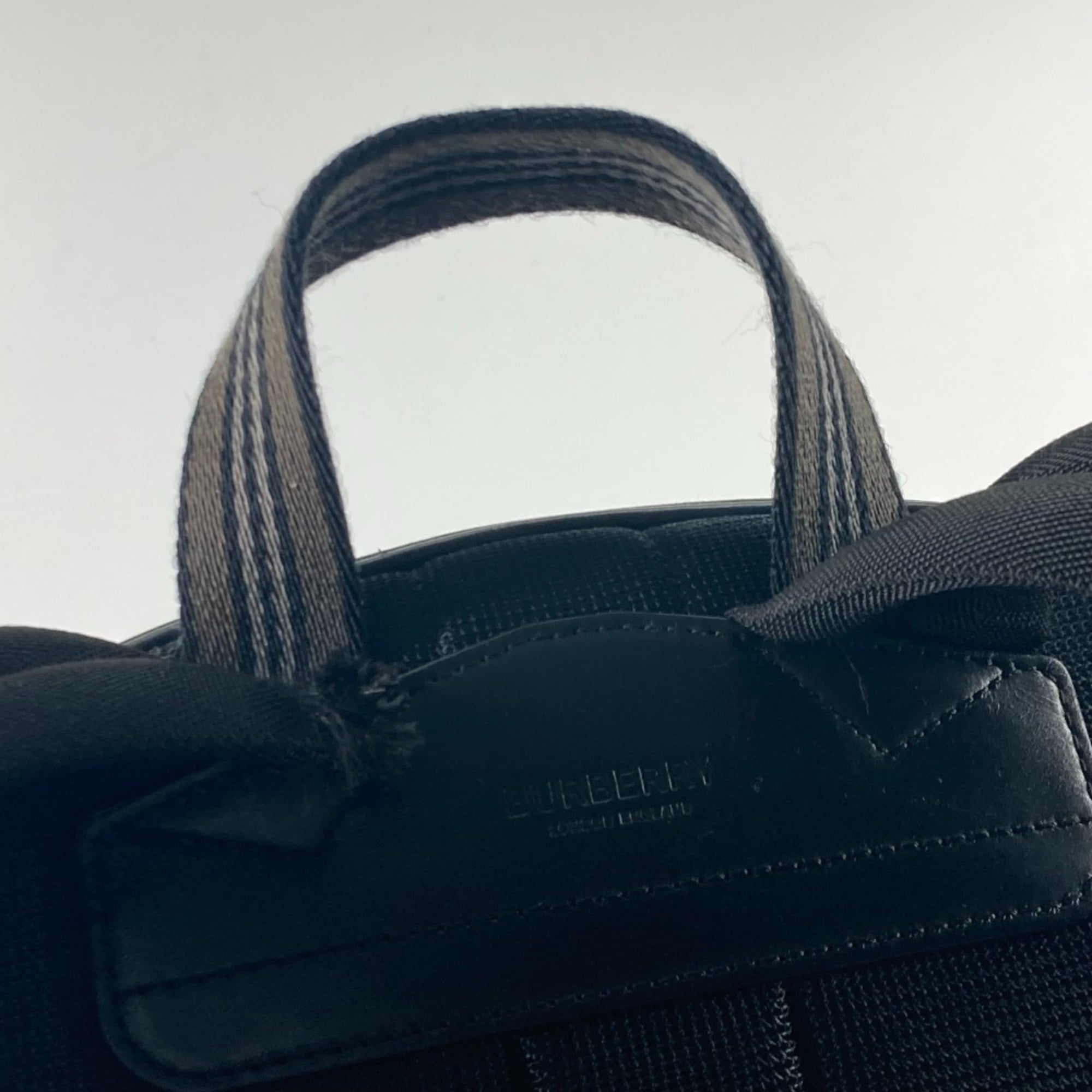 Burberry Black Canvas Leather Backpack (Pre-Owned)