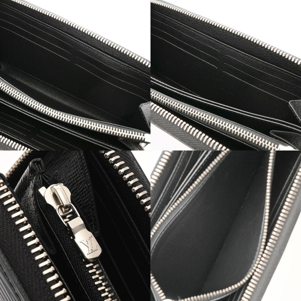 Louis Vuitton Noir Leather Long Wallet (Bi-Fold) (Pre-Owned)