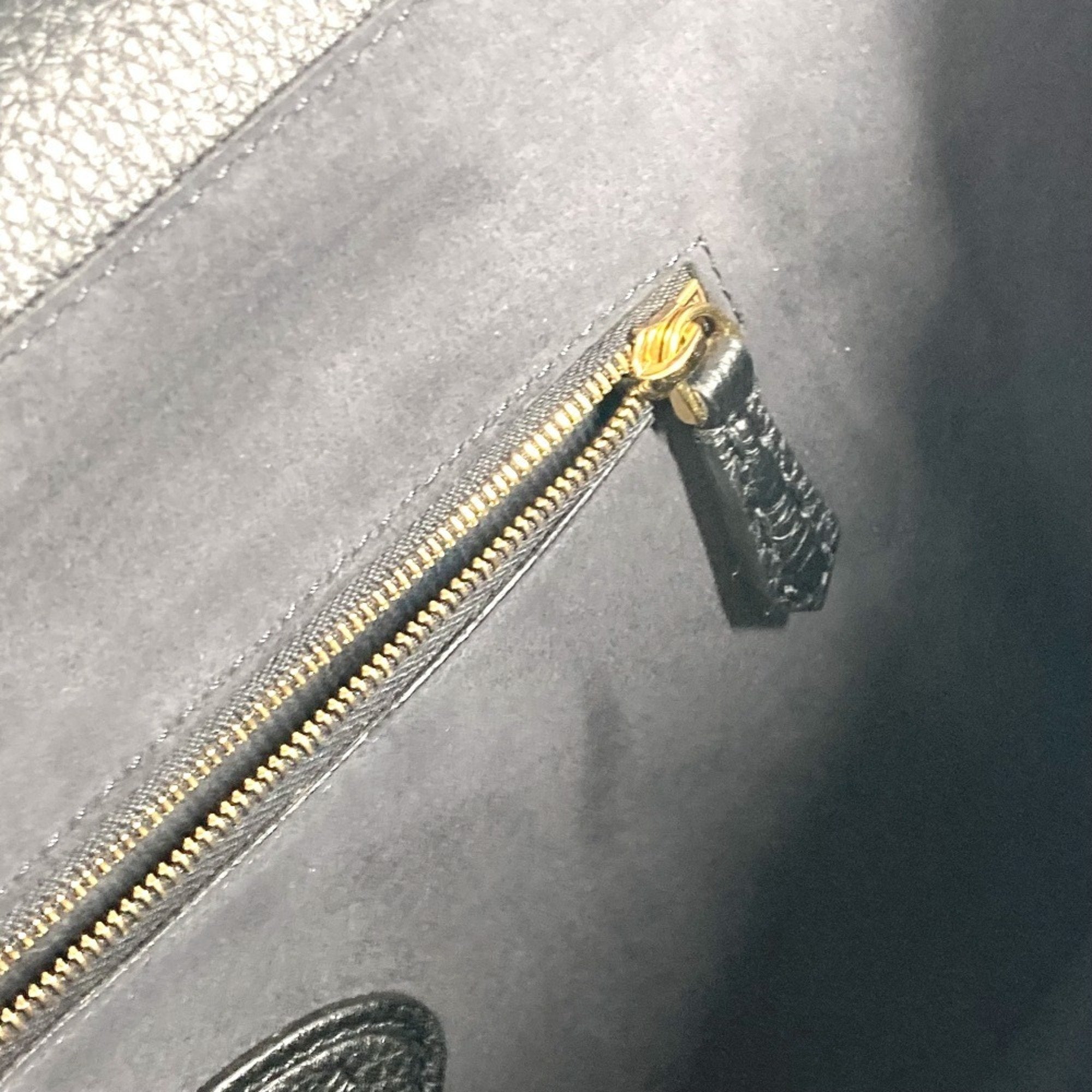 Fendi Black Leather Briefcase Handbag (Pre-Owned)