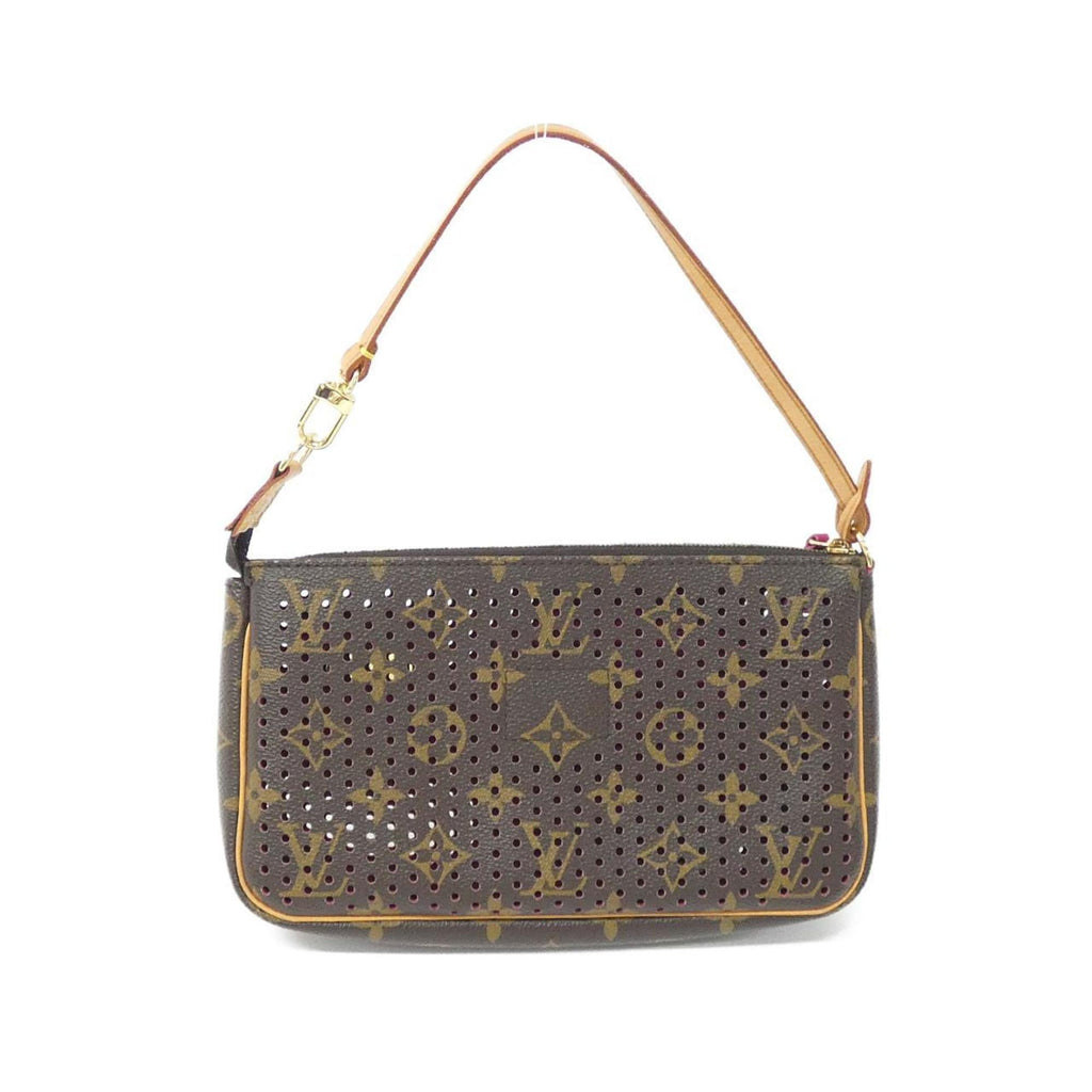 Louis Vuitton Monogram Perfo Fuchsia Marron Coated Canvas Pochette Pouch (Pre-Owned)