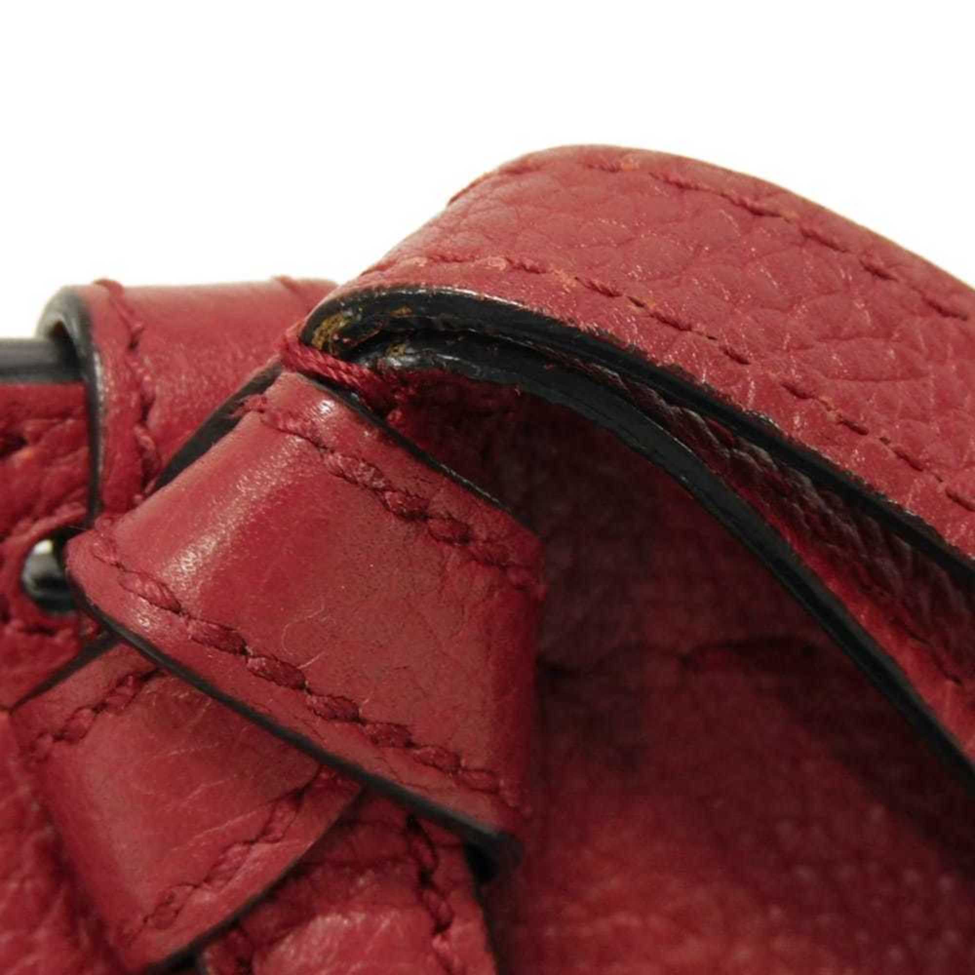 Gucci Gg Marmont Red Color Leather Handbag Shoulder Bag (Pre-Owned)