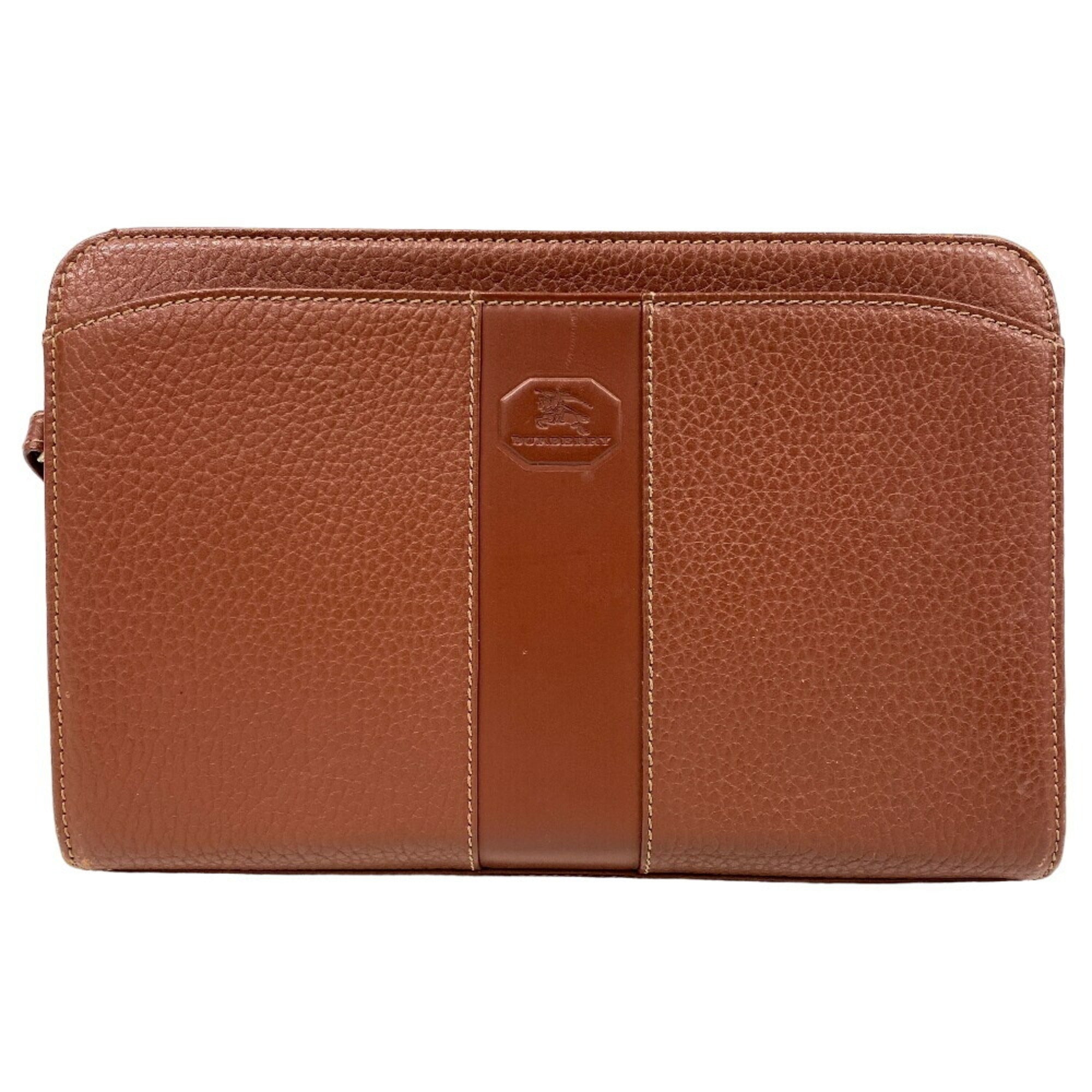 Burberry Brown Leather Clutch Bag (Pre-Owned)