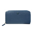 Chanel Blue Leather Long Wallet (Bi-Fold) (Pre-Owned)