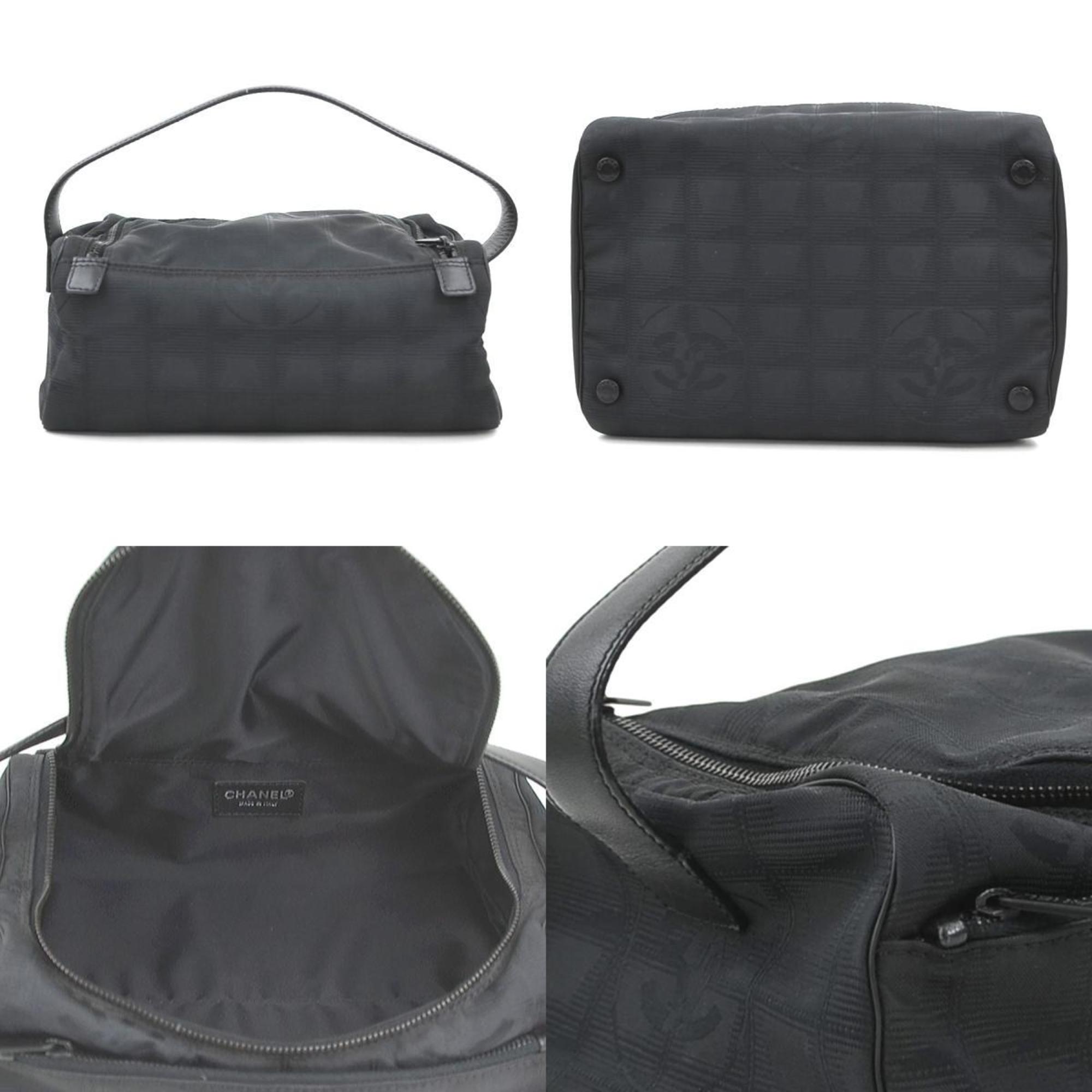 Chanel Black Nylon Jacquard Handbag Vanity Bag (Pre-Owned)