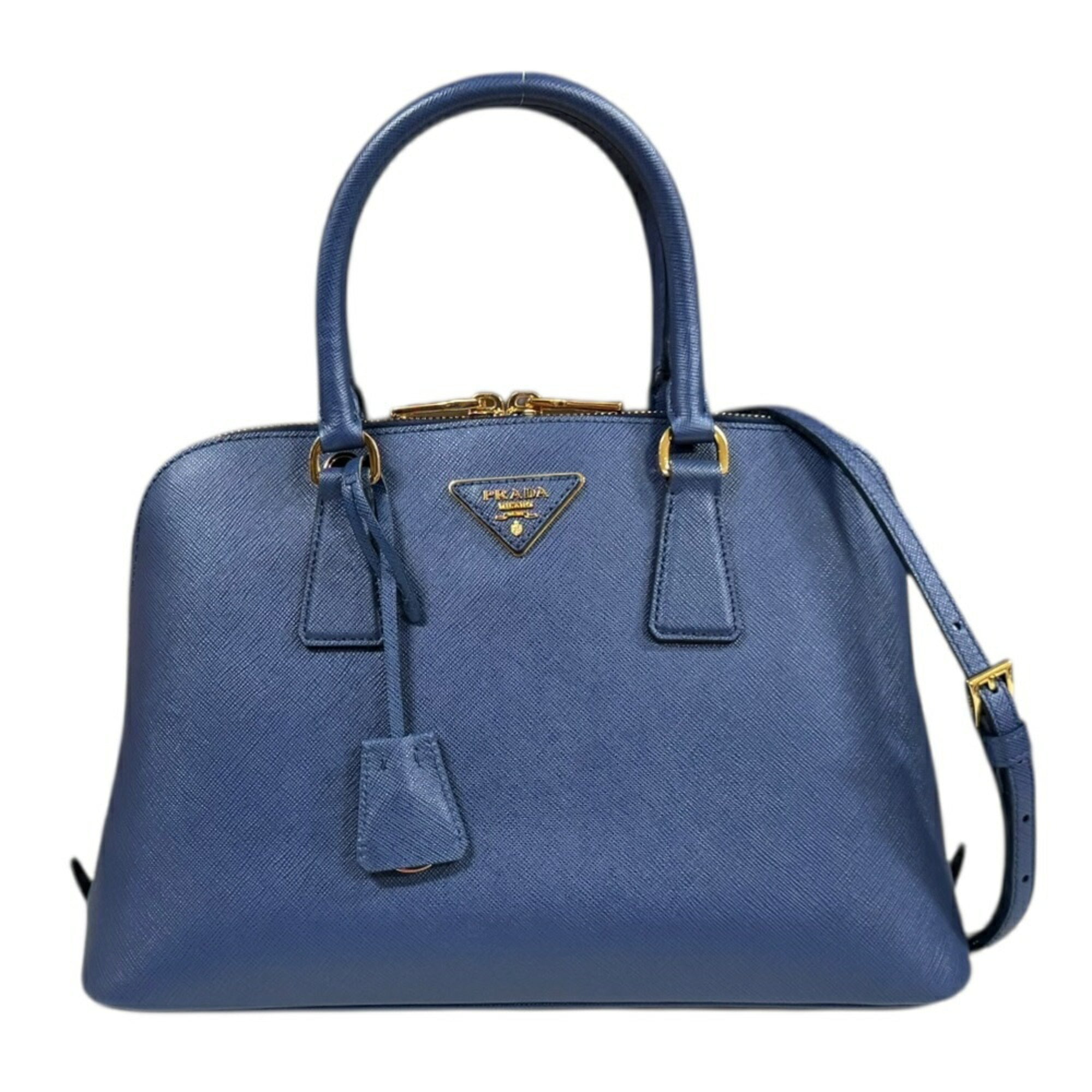 Prada Blue Leather Shoulder Bag (Pre-Owned)