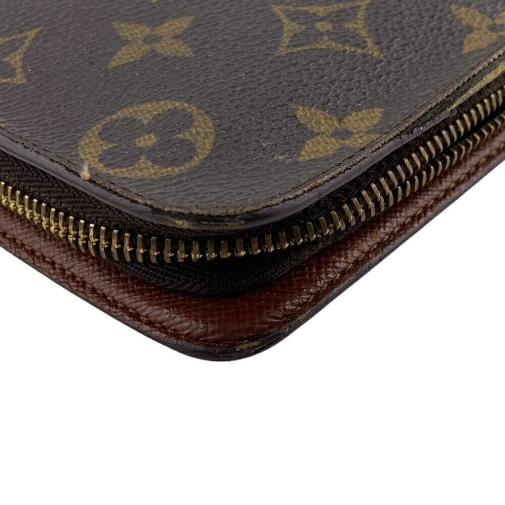 Louis Vuitton Monogram Brown Leather Long Wallet (Bi-Fold) (Pre-Owned)