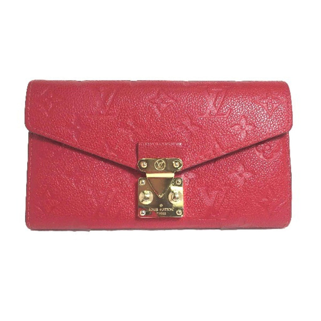 Louis Vuitton Red Color Monogram Long Wallet (Bi-Fold) (Pre-Owned)