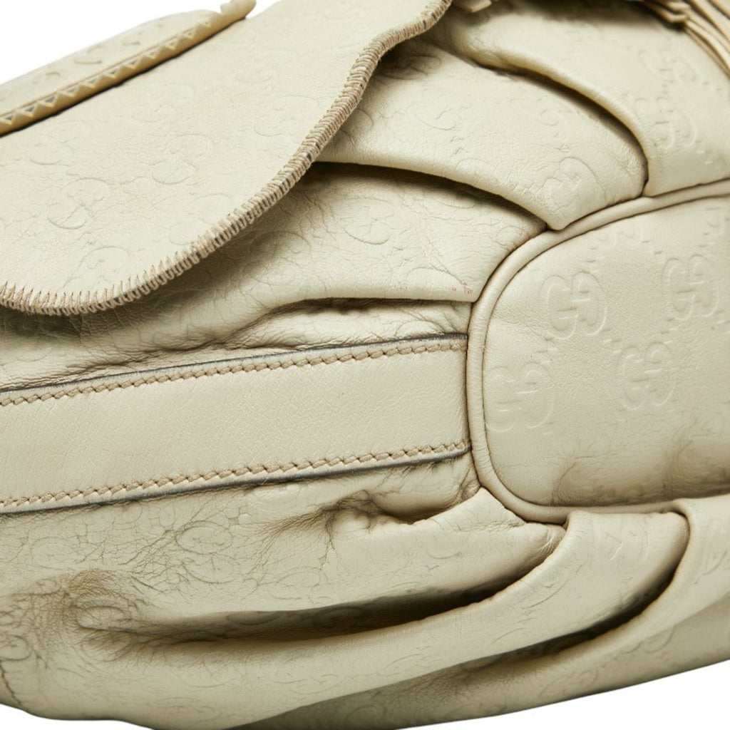 Gucci Ivory White Leather Shoulder Bag (Pre-Owned)