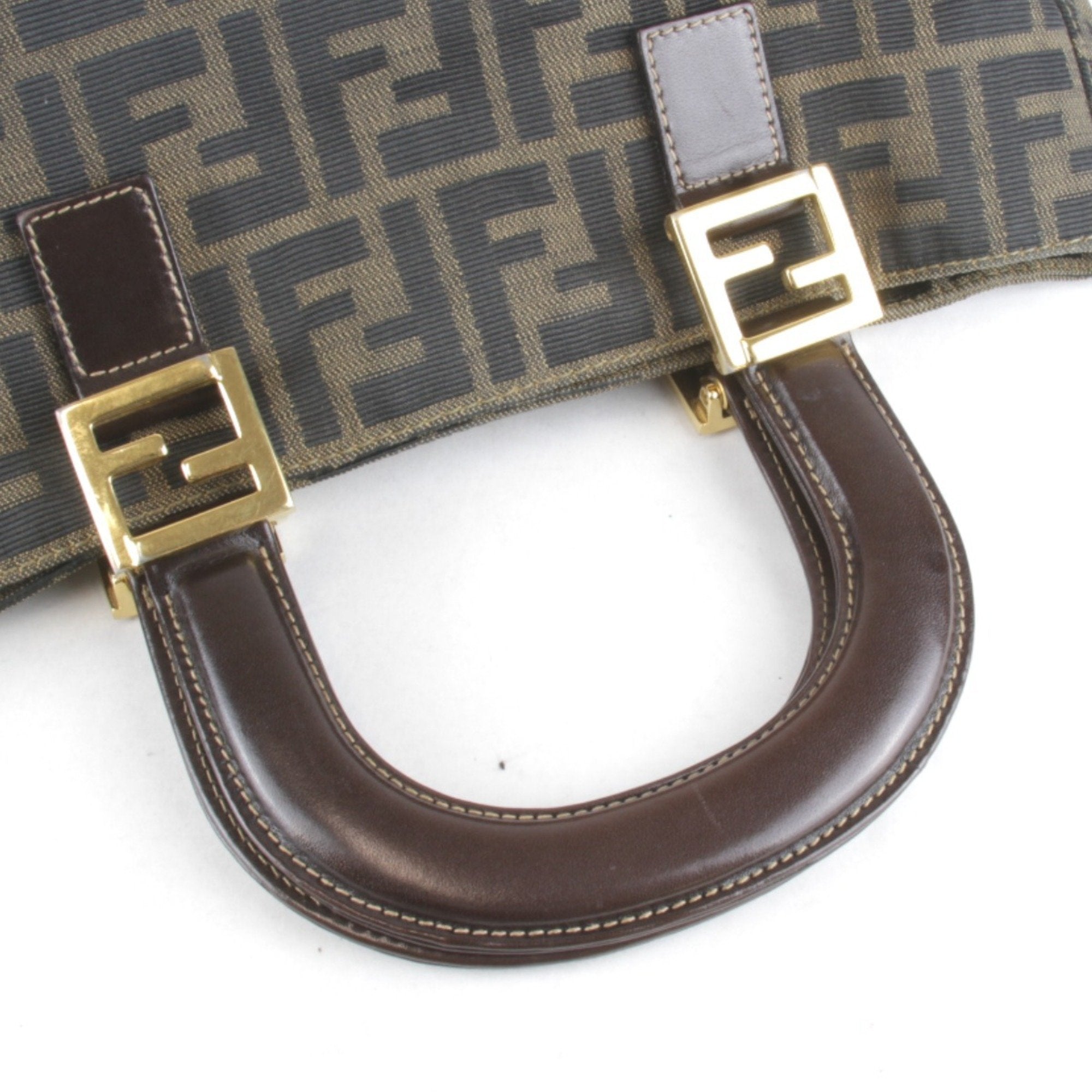 Fendi Khaki Canvas Handbag (Pre-Owned)