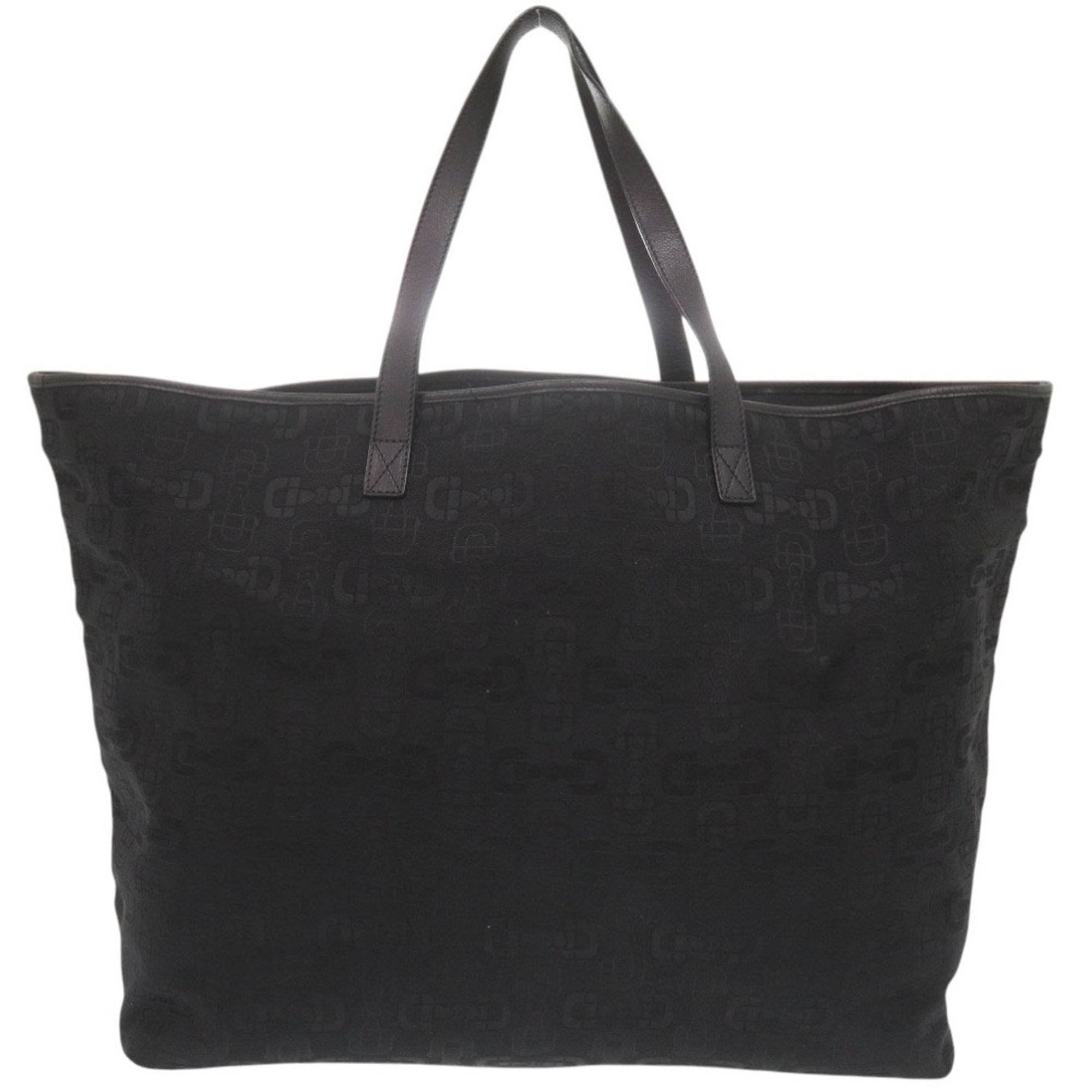 Gucci Black Canvas Leather Tote Bag (Pre-Owned)