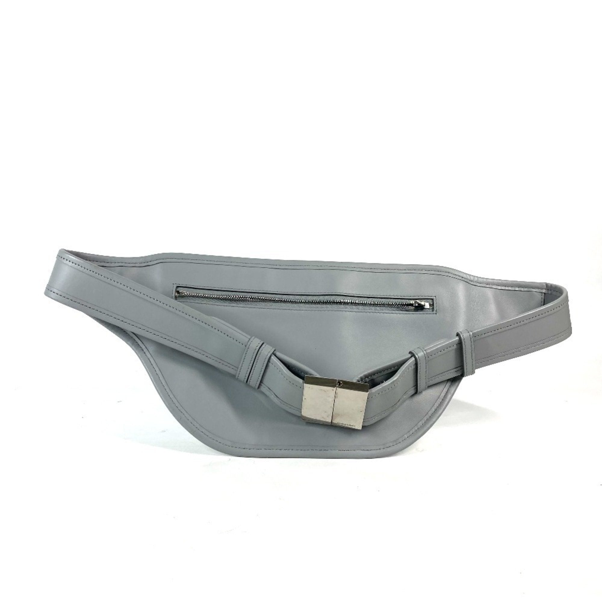 Burberry Gray Leather Fanny Pack (Pre-Owned)