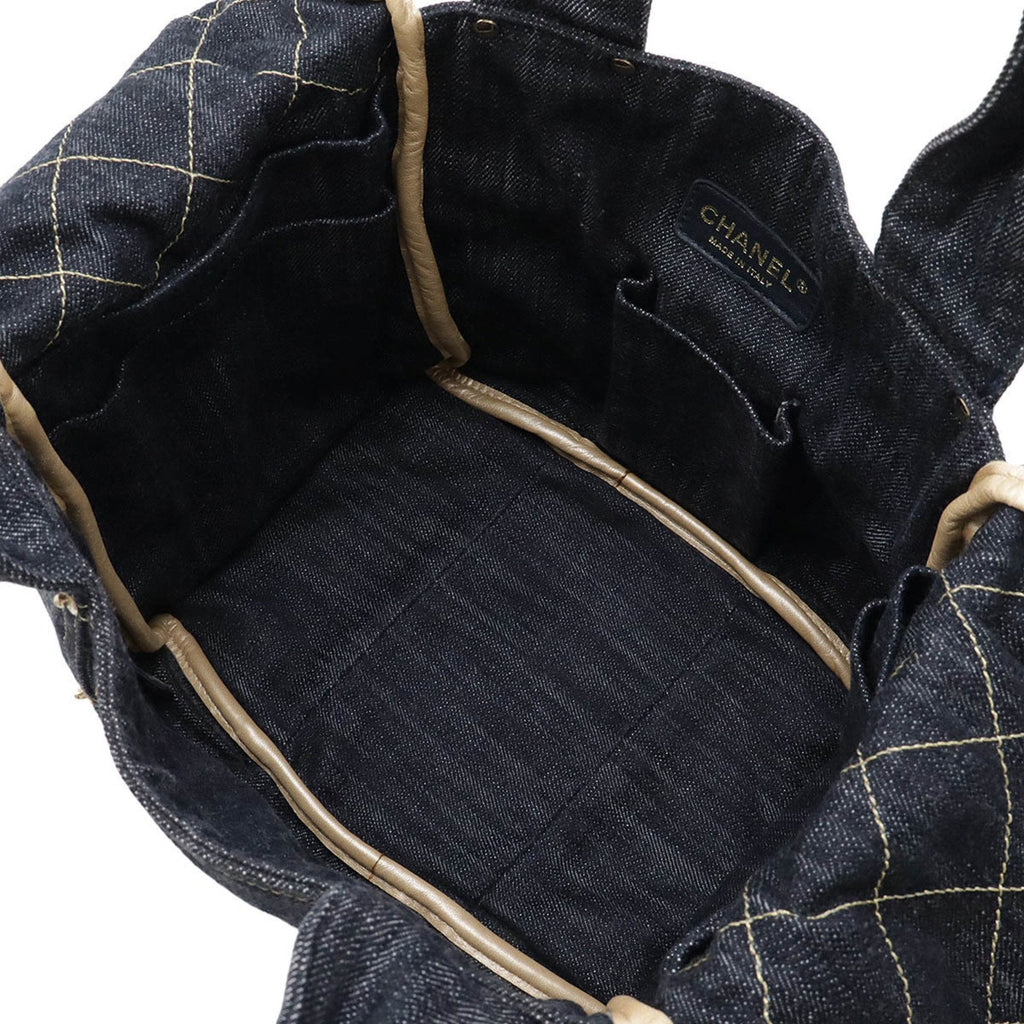 Chanel Denim Blue Denim Handbag Tote Bag (Pre-Owned)