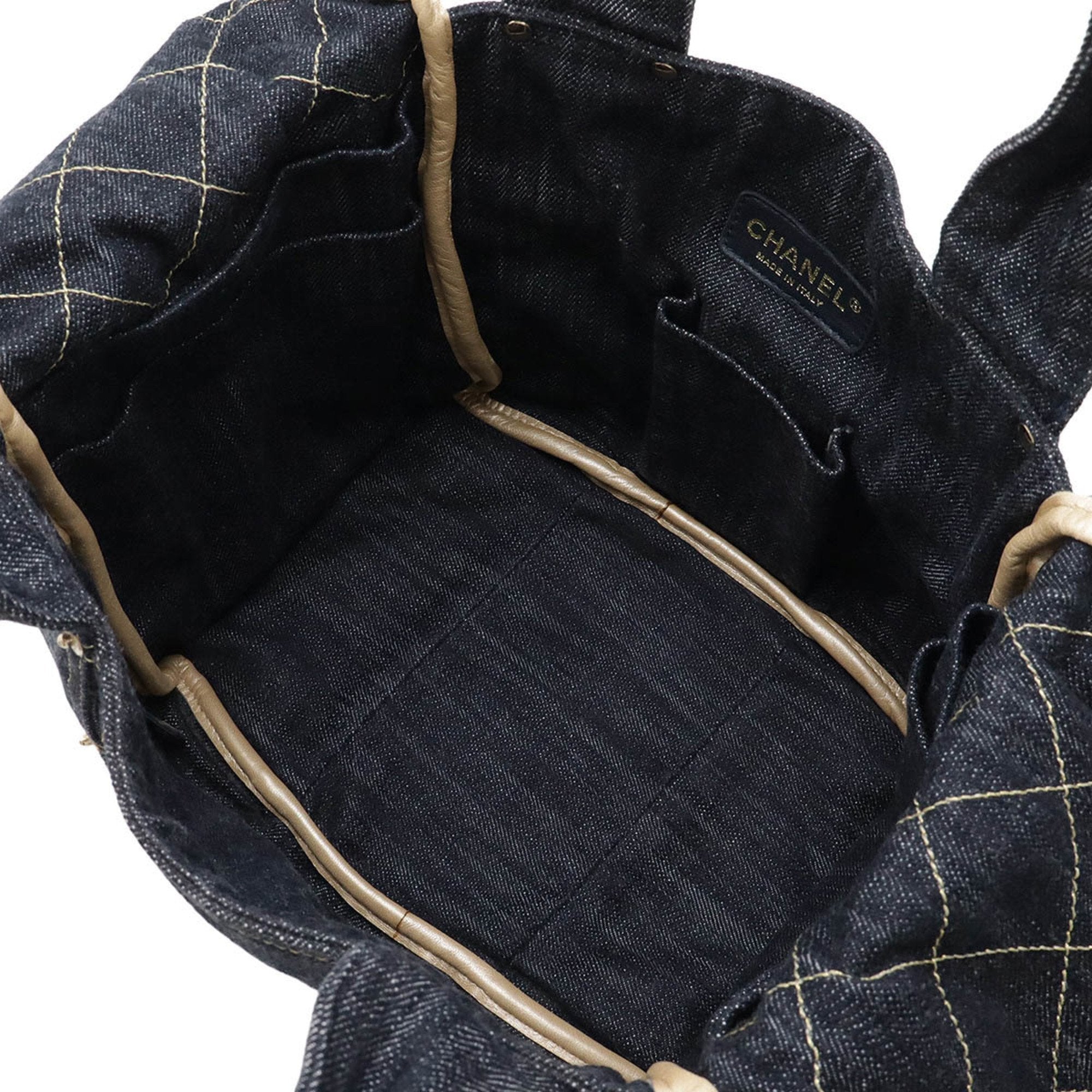 Chanel Denim Blue Denim Handbag Tote Bag (Pre-Owned)