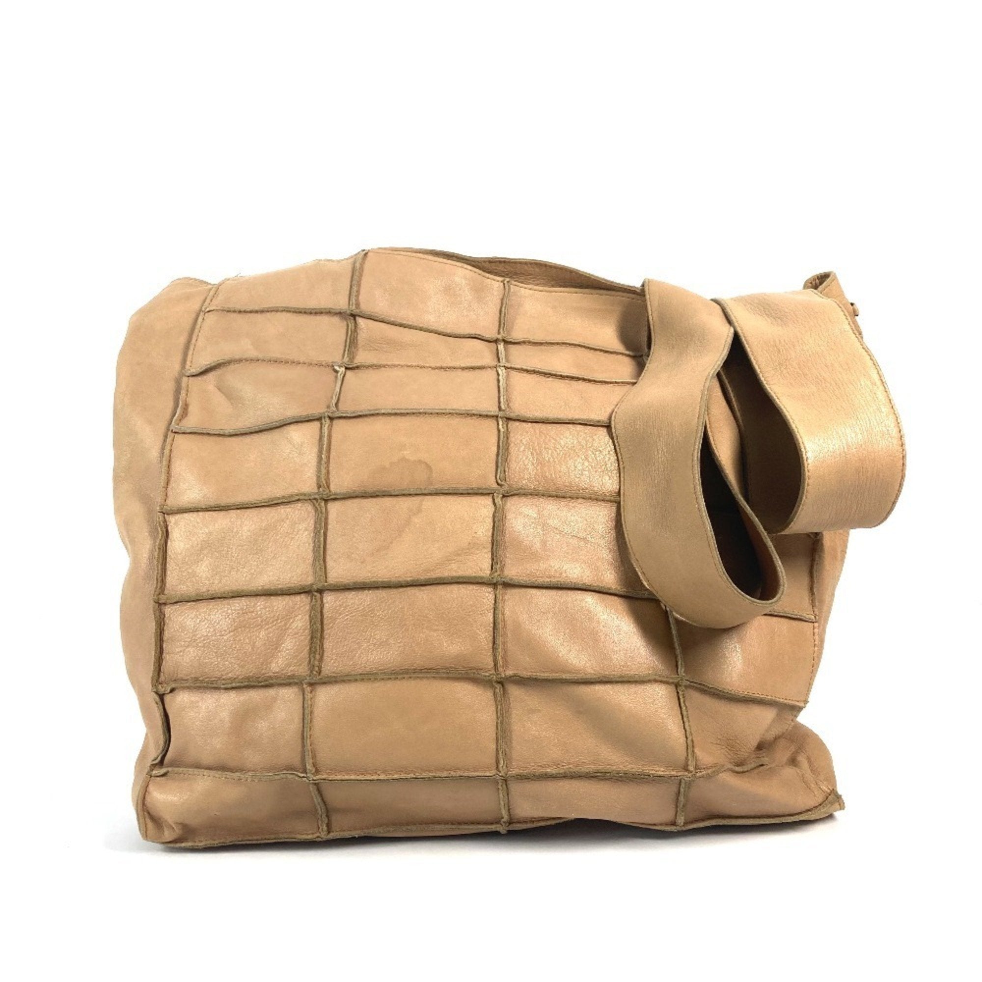Chanel Beige Leather Shoulder Bag Tote Bag (Pre-Owned)